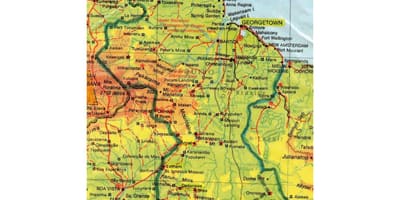 வரைபடம் கயானா ஆப்ரிக்கா
