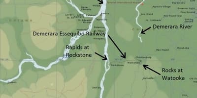 வரைபடம் essequibo கடற்கரையில் கயானா
